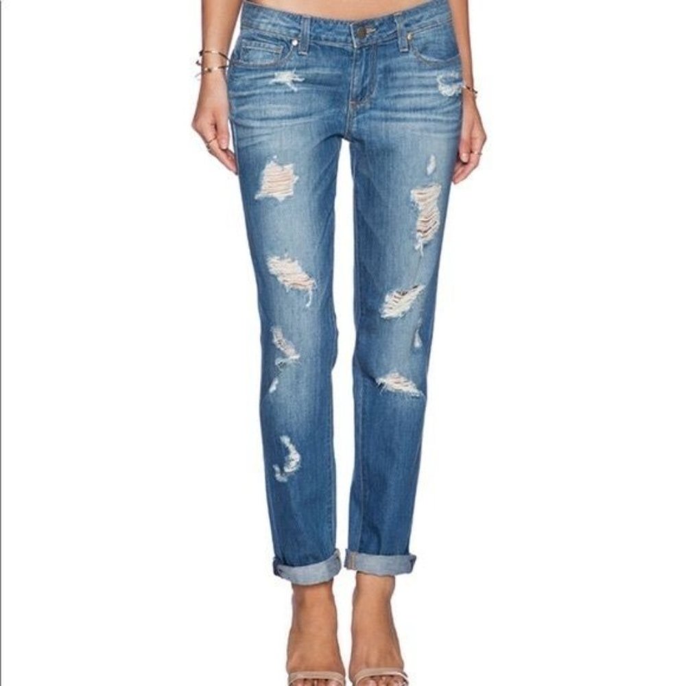PAIGE jimmy jimmy skinny distressed jeans, size 30